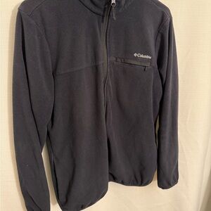 Columbia Black Fleece Jacket Full Zip Mens L Outdoor Hiking Casual